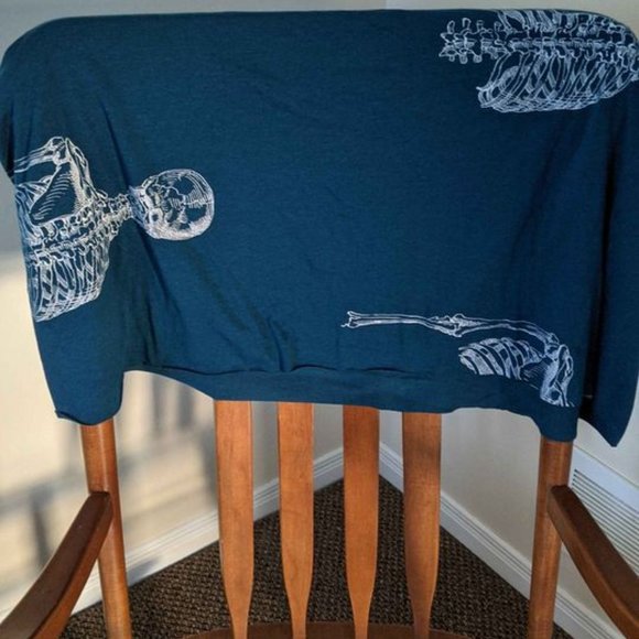 Infinity Loop Scarf Moroccan Blue Skeletor Print - Picture 2 of 2